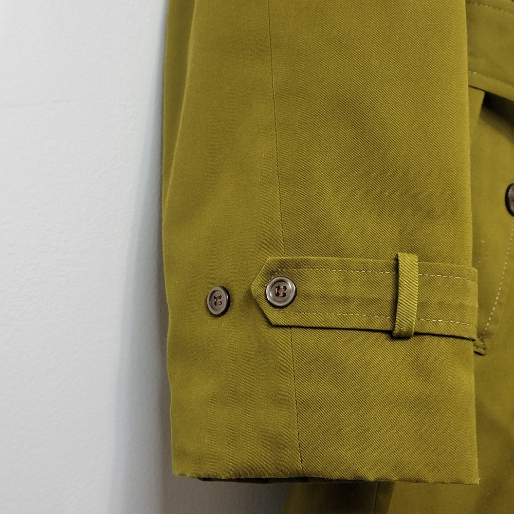 Vintage Oakbrook Sportswear Split Pea Green Long Coat With Fur Lining - Picture 4 of 16